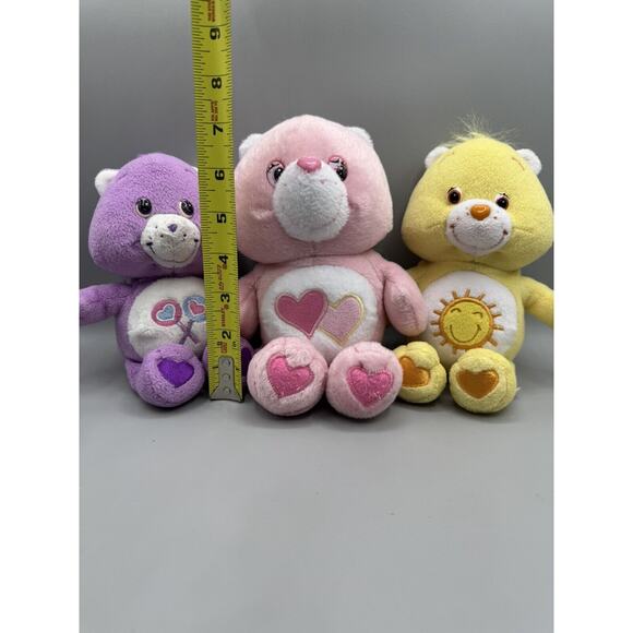 Care Bear Plush Lot of 3 Funshine, Share Love a Lot 8in. Stuffed Animals Vintage - Picture 2 of 7